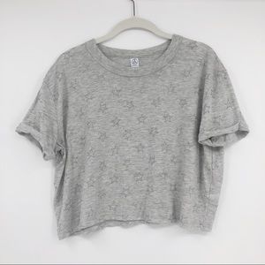Alternative Oatmeal Grey Soft Star Crop T Shirt M